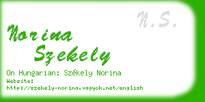 norina szekely business card